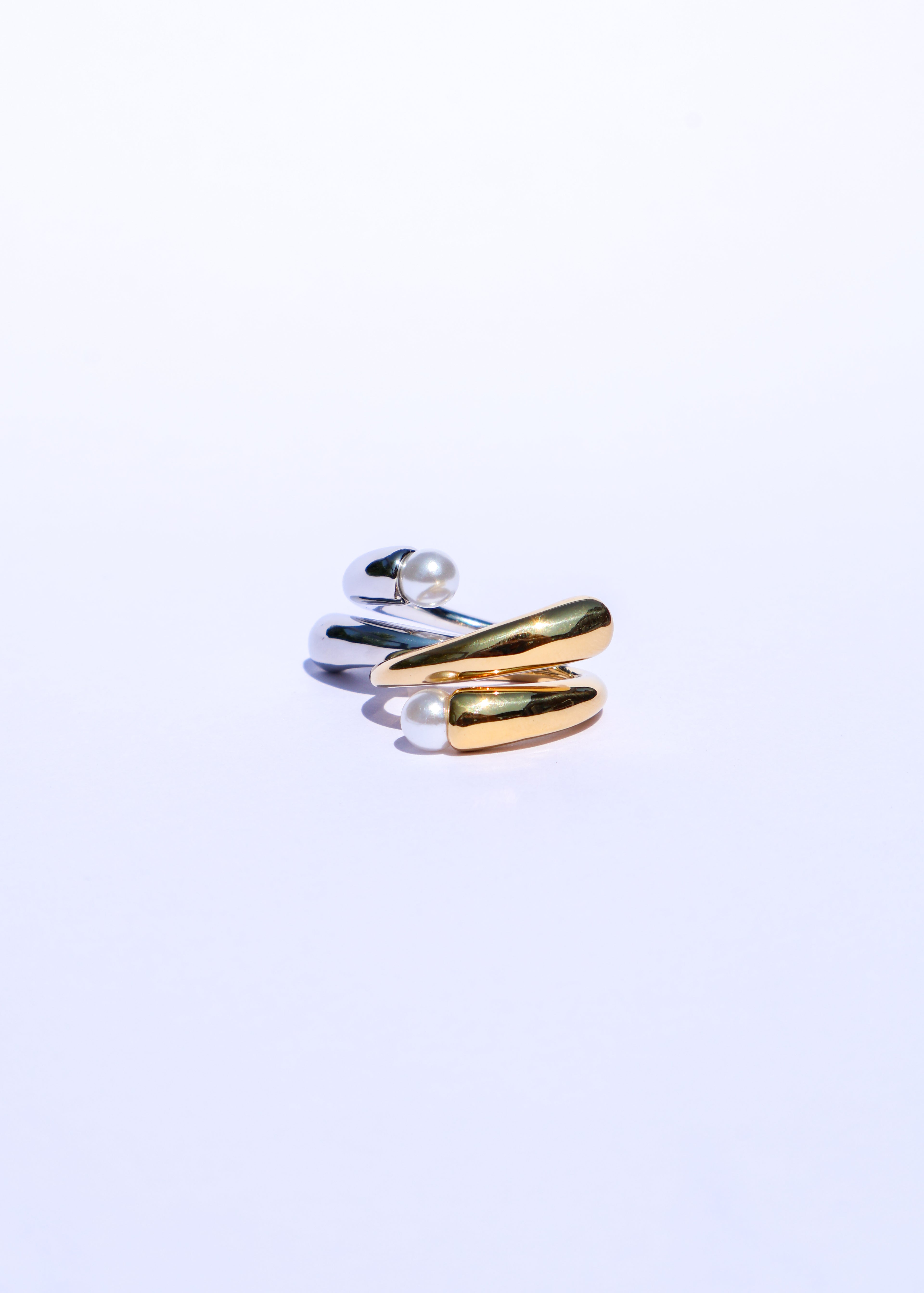 BAGUE - Galet Argenté