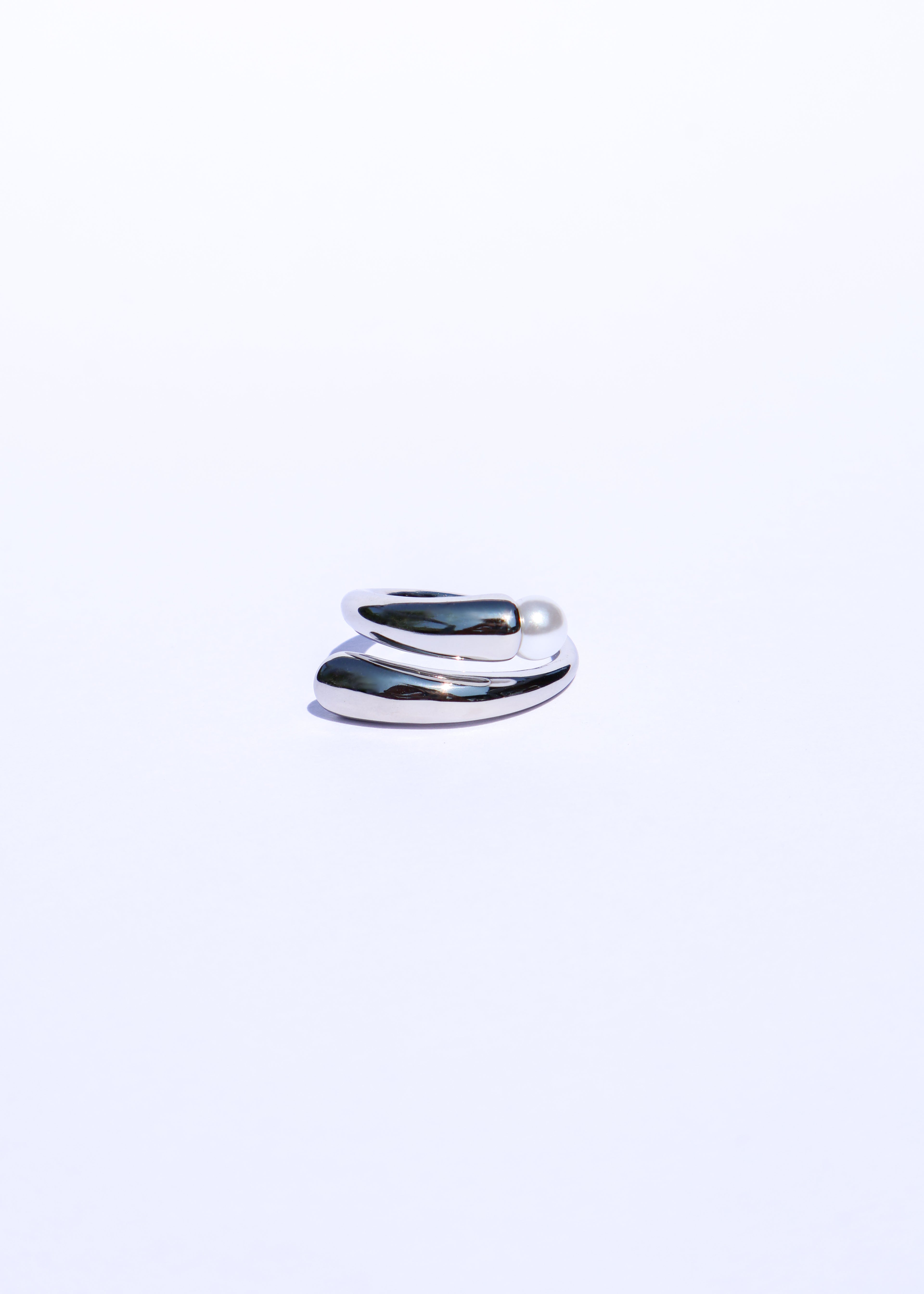 BAGUE - Galet Argenté