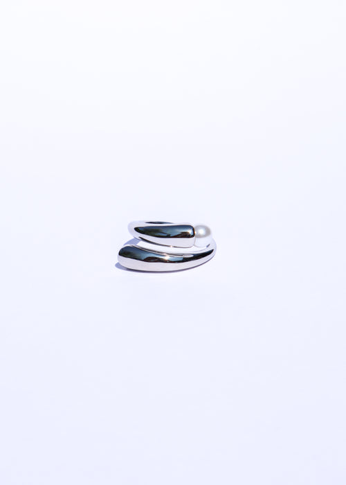 BAGUE - Galet Argenté