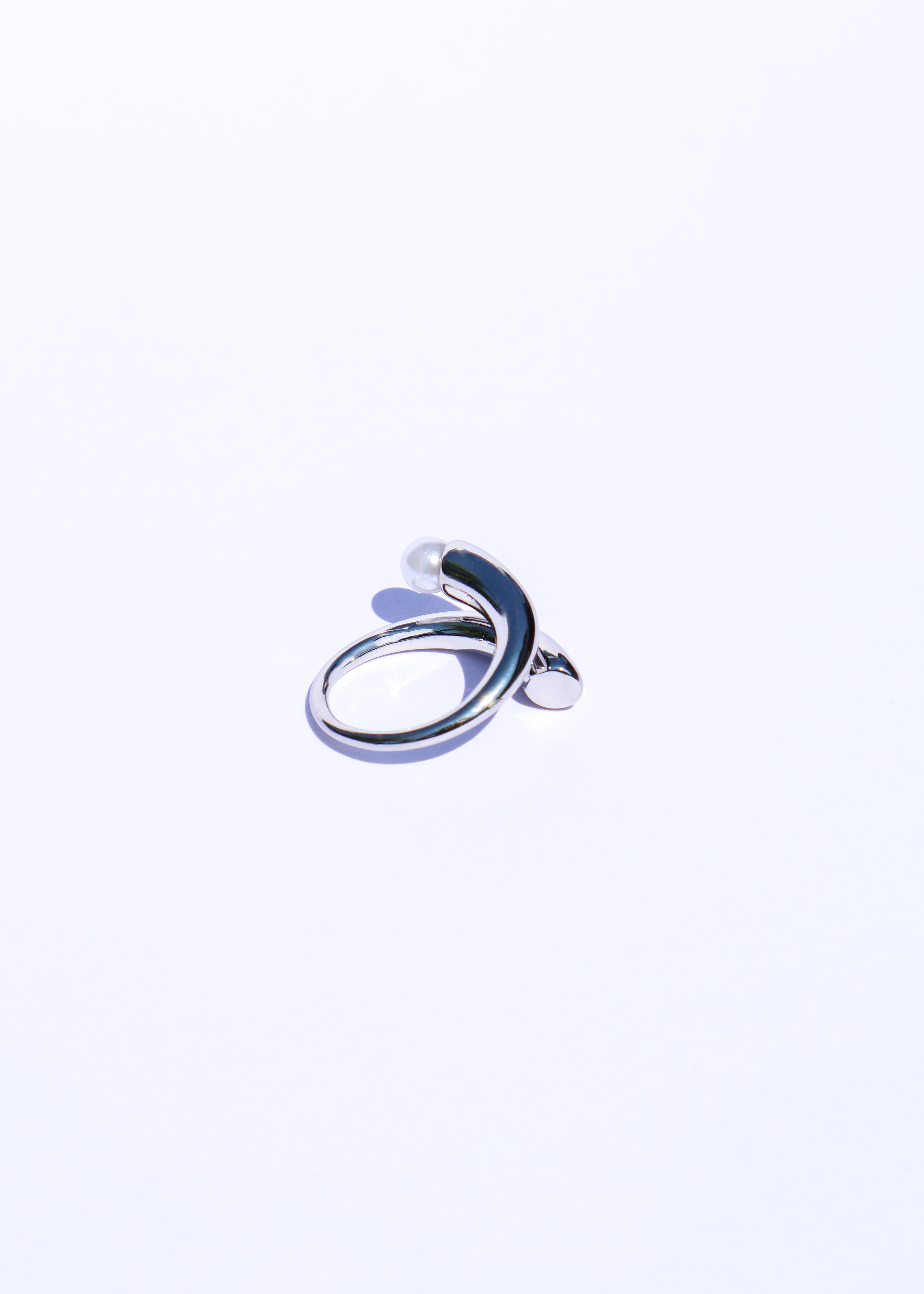 BAGUE - Galet Argenté