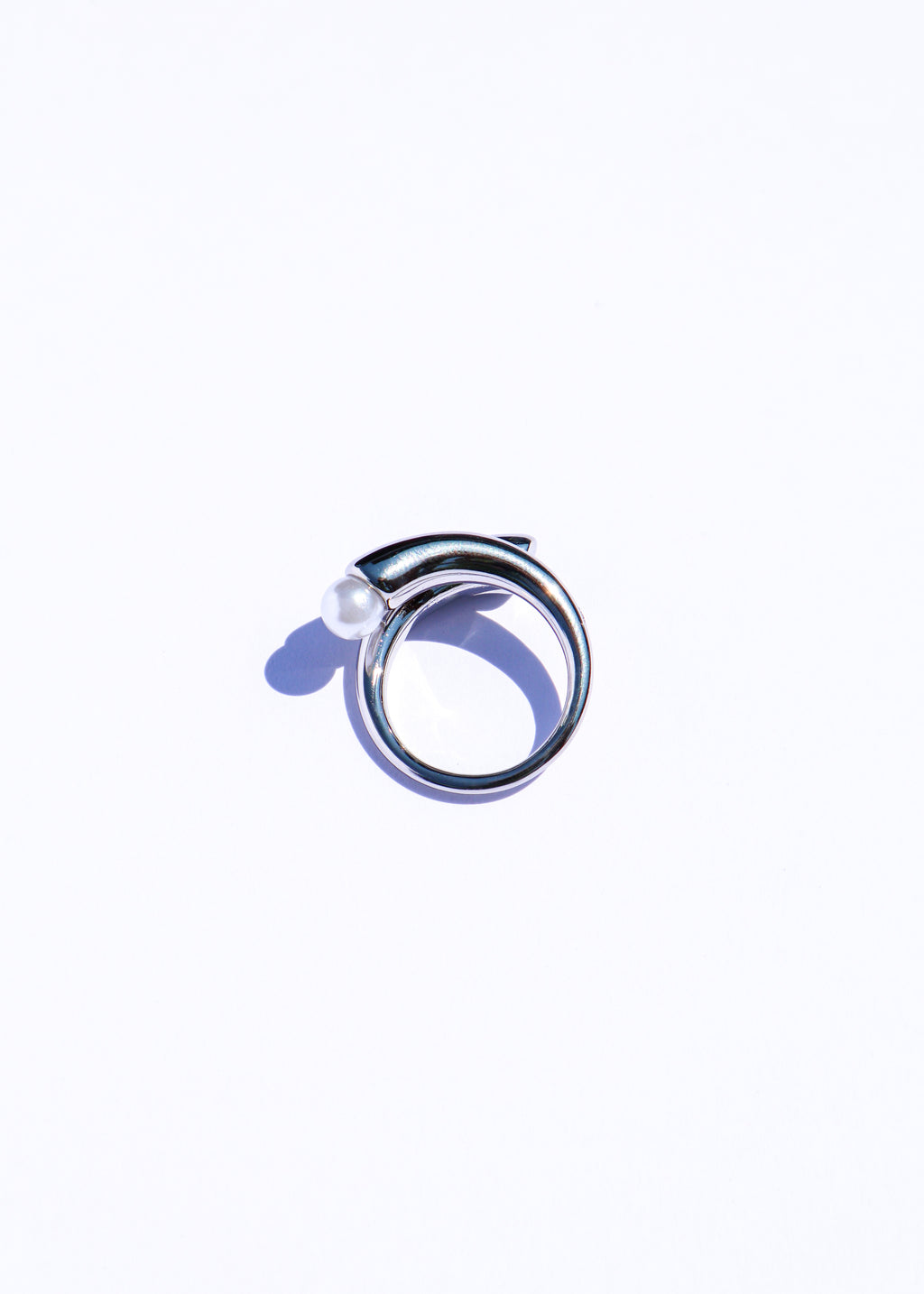 BAGUE - Galet Argenté