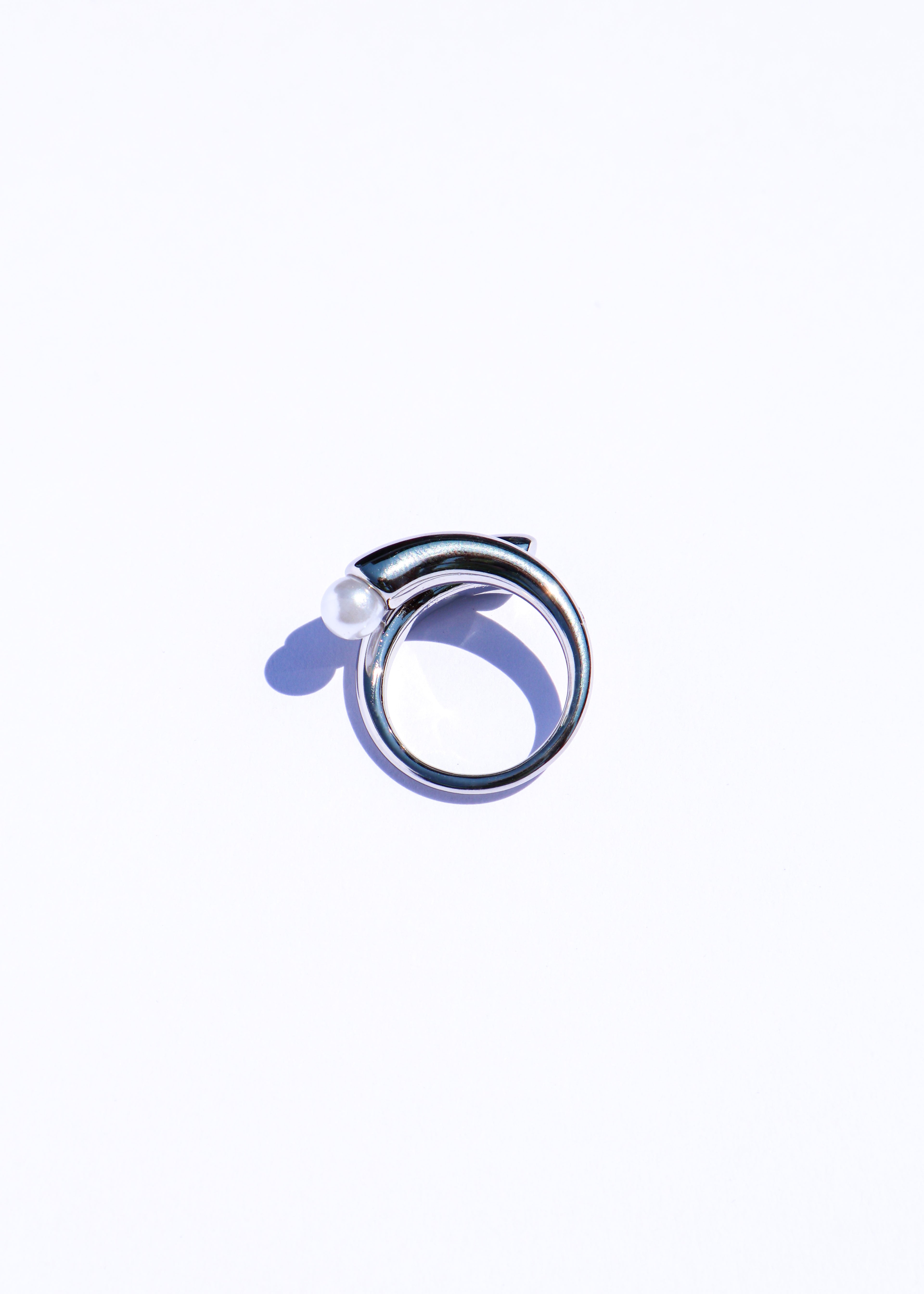 BAGUE - Galet Argenté